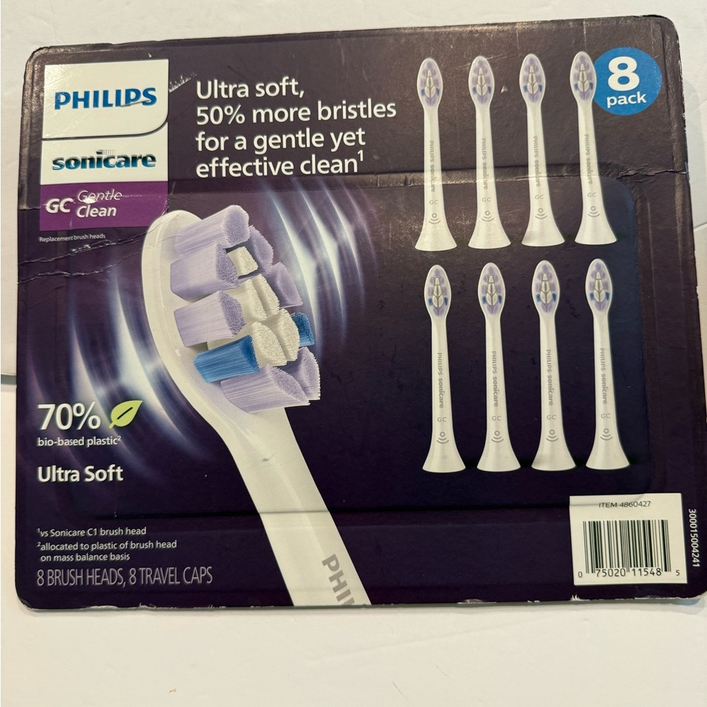 Philips Replacement Toothbrush Heads - White with Purple Packaging